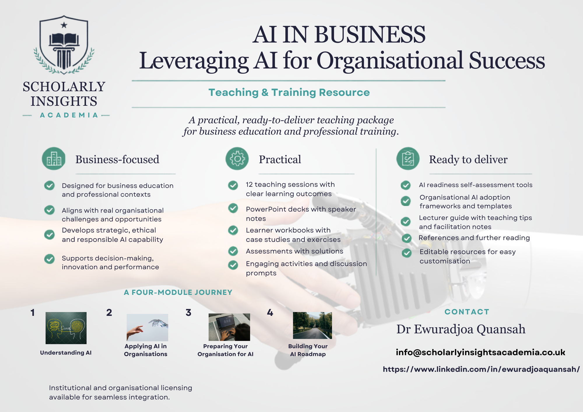 AI in Business teaching pack brochure